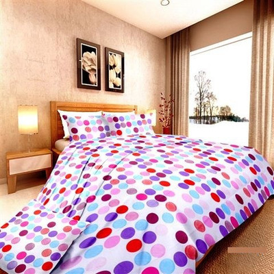 48% OFF on Aalidhra Techtex Cotton Polka Double Bedsheet