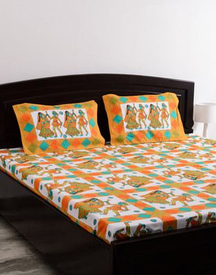 56% OFF on Vivid Rajasthan Cotton Printed Double Bedsheet