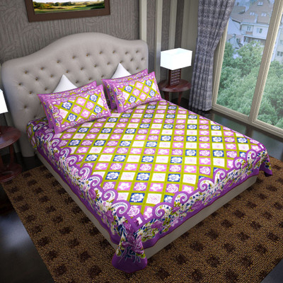 73% OFF on Graffiti Home Cotton Floral Double King Bedsheet