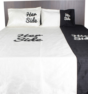 Furrball Bedspreads & More Silk Solid Queen Bedsheet 1 Bedspread, 2 Pillow Covers, Yellow, Black