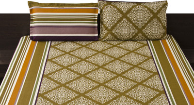 Livanto Cotton Abstract Double Bedsheet 1 Bedsheet, 2 Pillow Covers, Green Livanto Cotton Abstract Double Bedsheet 1 Bedsheet, 2 Pillow Covers, Green