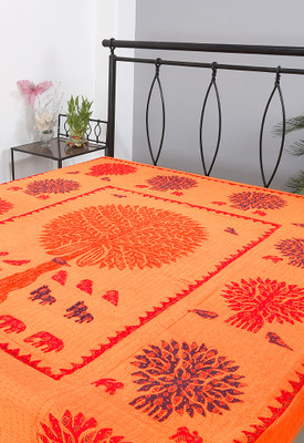 35% OFF on Rajrang Cotton Abstract Double King Bedsheet
