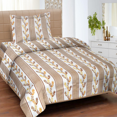50% OFF on Cortina Cotton Floral Single Bedsheet 1 Sigle Bed sheet, 1 Pillow Cover, Multicolour