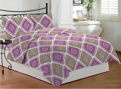 Bombay Dyeing Cotton Printed Double Bedsheet 2 Pillow Covers, 1 Bedsheet