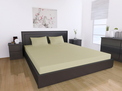 Dreams Cotton Solid Double Fitted Bedsheet