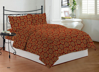 9% OFF on Bombay Dyeing Cotton Geometric King Bedsheet