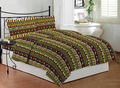 11% OFF on Bombay Dyeing Cotton Printed Double Bedsheet 2 Pillow Covers, 1 Bedsheet, Multicolor