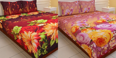 50% OFF on Carah Polyester Printed Double Bedsheet
