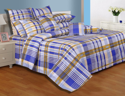 25% OFF on Salona Bichona Cotton Checkered Double Bedsheet 1 Bedsheet, 2 Pillow Covers, Blue 25% OFF on Salona Bichona Cotton Checkered Double Bedsheet 1 Bedsheet, 2 Pillow Covers, Blue