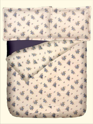 47% OFF on RR Textile House Cotton, Satin Printed King Bedsheet 1Bedsheet, 2PillowCover, Blue