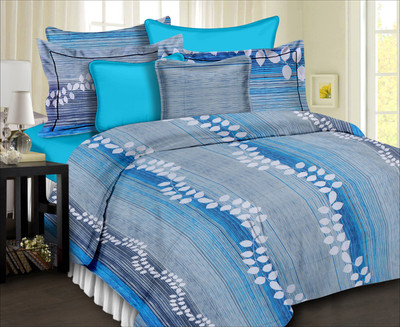 63% OFF on Urban Style Cotton Abstract Double Bedsheet 1 Bedsheet, 2 Pillow cover, Gray