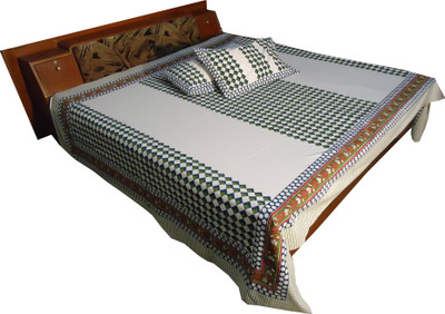 35% OFF on Jaipur Art and Craft Cotton Checkered Double Bedsheet