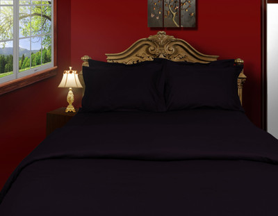 Just Linen Cotton Solid Single Bedsheet 2 Single Flat Sheets, 2 Regular Size Pillow Covers, Purple