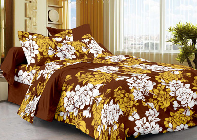 40% OFF on La Fleur Cotton Floral Double Bedsheet