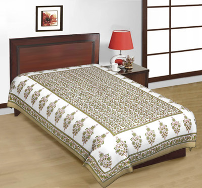 65% OFF on Kismat Collection Cotton Printed Single Bedsheet 1 Bedsheet, Brown