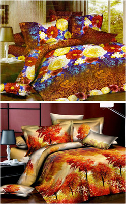 54% OFF on Fabhomes Polycotton Floral Double Bedsheet