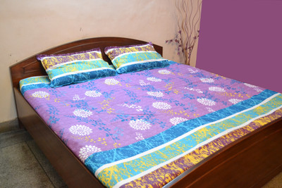 10% OFF on Style n Comfort Polycotton Printed Double Bedsheet Double Bedsheet, Two Pillow Covers, Multicolor