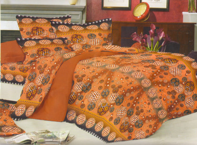 34% OFF on Lali Prints Cotton Floral Double Bedsheet 1 Bedsheets, 2 Pillow covers, Orange