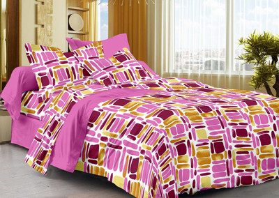 50% OFF on La Fleur Cotton Geometric Double Bedsheet