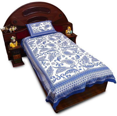 50% OFF on Textile India Cotton Floral Single Fitted Bedsheet