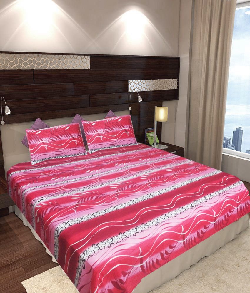 64% OFF on Homefab India Cotton Floral Double Bedsheet