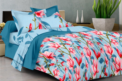 68% OFF on Ahmedabad Cotton Cotton Floral Double Bedsheet 1 Double Bedsheet, 2 Pillow Covers, Blue 68% OFF on Ahmedabad Cotton Cotton Floral Double Bedsheet 1 Double Bedsheet, 2 Pillow Covers, Blue