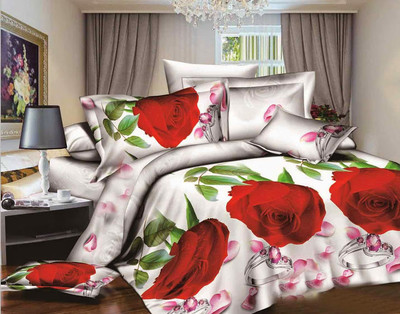 63% OFF on Silver Thread Polycotton Printed Double Bedsheet