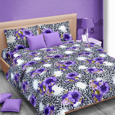 50% OFF on Vorhang Satin Floral Double Bedsheet 1 Bedsheet, 2 Pillow Covers, Multicolor