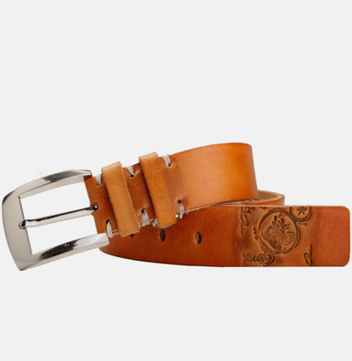 99cells Men, Women Casual Tan Genuine Leather Belt Tan