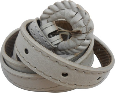 74% OFF on D&D Girls Casual White Artificial Leather Belt White-06