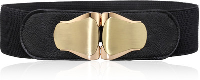 60% OFF on Calvino Women Casual, Formal Black Artificial Leather Belt Black