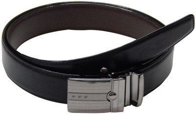 39% OFF on Navaksha Men Formal Black Artificial Leather Reversible Belt Black