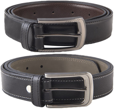 83% OFF on Kvalito Men Formal Black Genuine Leather Belt Black, Black