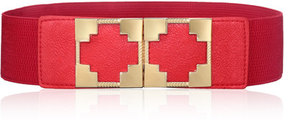 60% OFF on Calvino Women Casual, Formal Red Artificial Leather Belt Red