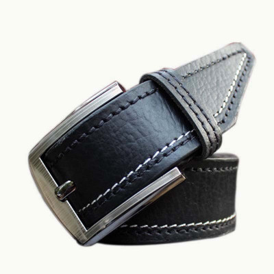 56% OFF on Winsome Deal Men Casual Black Genuine Leather Belt Black