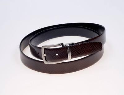 50% OFF on Bombay High Men Formal Black Genuine Leather Reversible Belt BLK