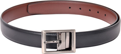 60% OFF on Scarleti Men Formal Black Artificial Leather Reversible Belt Black