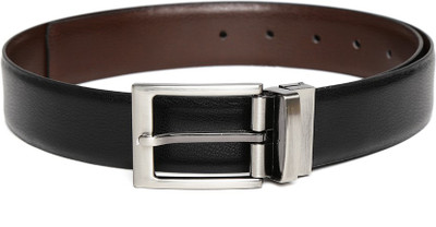 40% OFF on Mast & Harbour Men Casual Black Genuine Leather Belt Black/DK BROWN