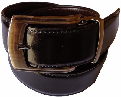 83% OFF on Mms Men Formal Black Canvas Reversible Belt Black