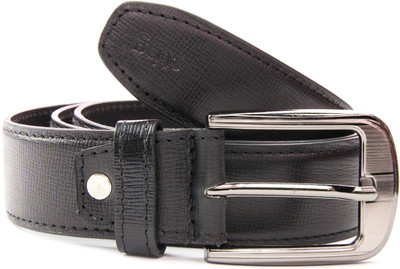 Sting Men Casual Black Genuine Leather Belt Black