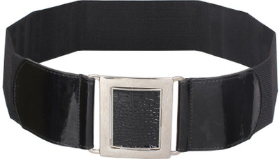 20% OFF on Khoobsurati Women Casual Black Artificial Leather, Fabric Belt Black