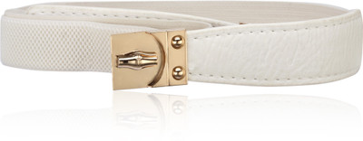 65% OFF on Calvino Girls Casual, Evening/Party White Artificial Leather Belt White