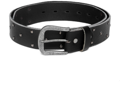 45% OFF on Roadster Men Casual Black Genuine Leather Belt Dull Black