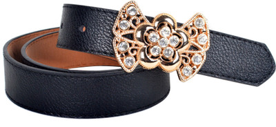 60% OFF on Vivaa Women Casual Black Artificial Leather Belt Black