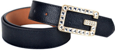 60% OFF on Vivaa Women Casual Black Artificial Leather Belt Black