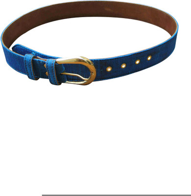 38% OFF on Vasthra Women Casual Blue Fabric, Genuine Leather Belt Blueslk004
