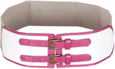 20% OFF on Khoobsurati Women Casual White Artificial Leather, Fabric Belt Whitish