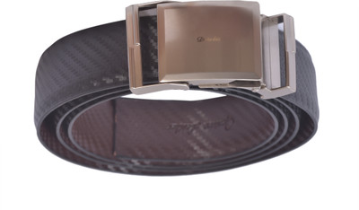 33% OFF on Air Men Formal Black Artificial Leather Reversible Belt Black
