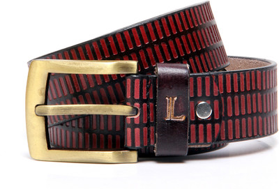 Ligans NY Men Formal, Casual Brown Genuine Leather Belt Red, Brown