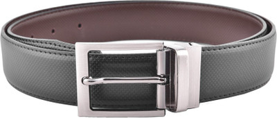 75% OFF on Buckleup Men Formal Black Artificial Leather Reversible Belt Black